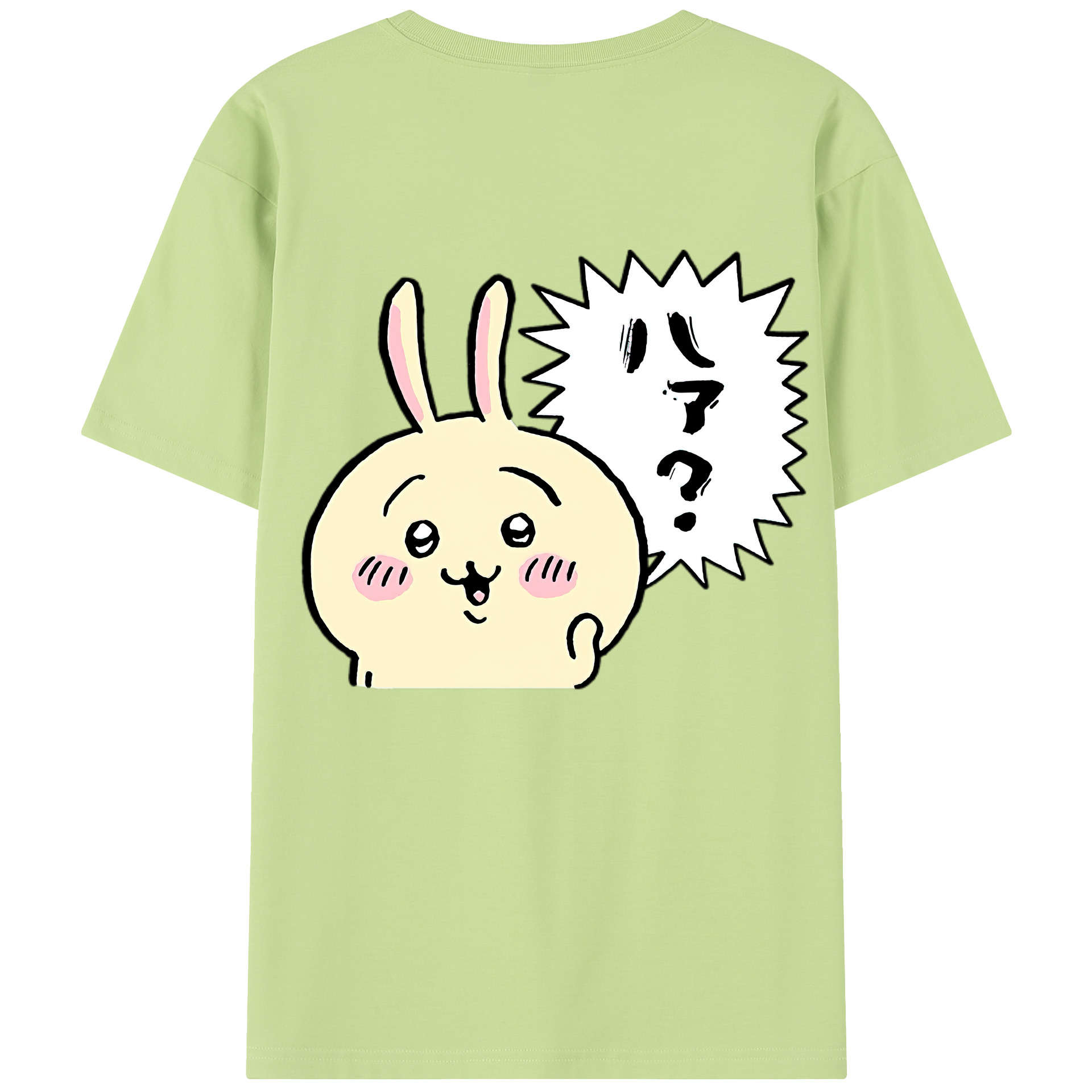 （画像用） ちいかわ うさぎ Chii-kawa usagi 綿100％半袖Tシャツ（背面プリント）